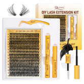 QUEWEL lash clusters kit contents for beginners-friendly DIY lash extensions.