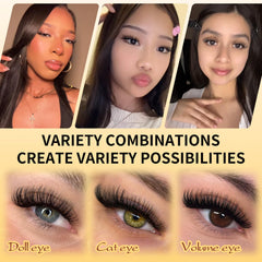 QUEWEL lash clusters kit varied lengths 9-16mm for versatile styling.
