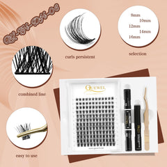QUEWEL premium lash cluster tweezers provide precise grip for easy placement.