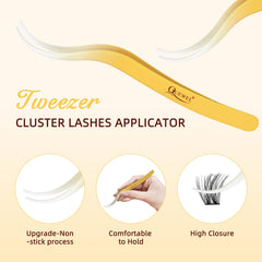 QUEWEL self-adhesive clusters applied under natural lashes with no glue