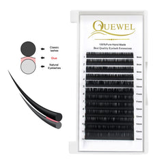 QUEWEL Korean black PBT fiber provides lightweight durable lash performance.