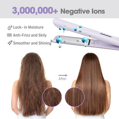 Quico hair straightener with ceramic-tourmaline plates for smoother results