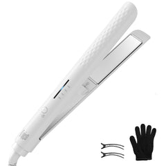 Quico hair straightener front view shows travel-ready design for quick styling