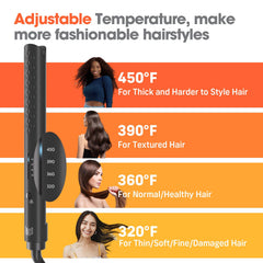 Quico Hair Straightener temperature settings range for versatile looks
