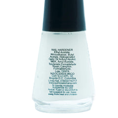 Finish on nails by Química Alemana Nail Hardener provides chip resistance and longer wear