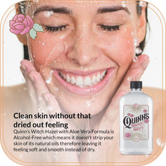 Quinn's Aloe Vera label highlights organic soothing for skin.