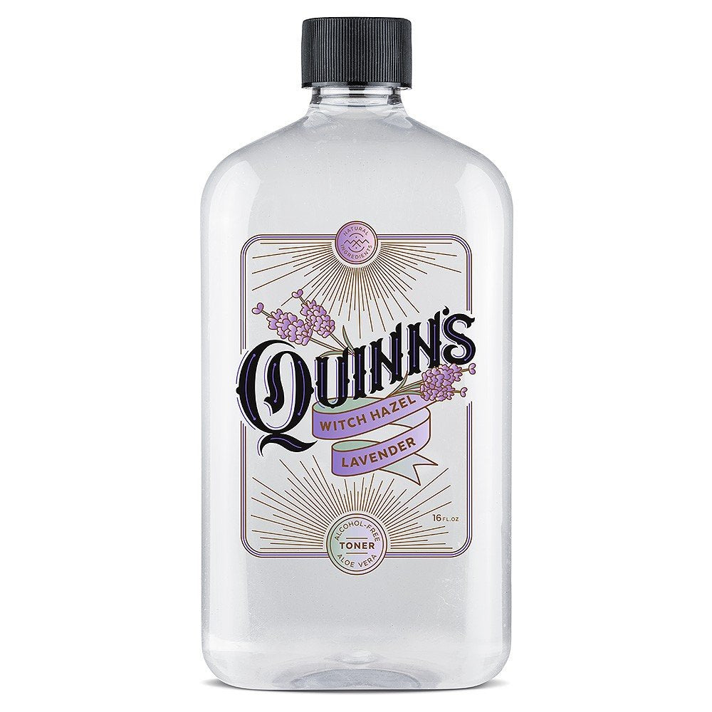 Quinn's Witch Hazel alcohol-free bottle with lavender for gentle daily cleansing.