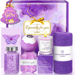 Qivatex bath gift set packaging showcases premium, gift-ready presentation for birthdays or holidays.