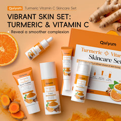 QUIYUM Turmeric Vitamin C Set face wash bottle for deep cleansing and oil balance