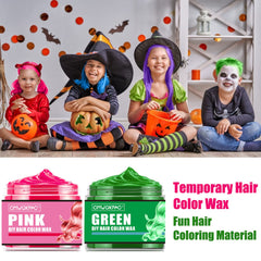 QUNGCO green temp hair wax adds playful everyday color.