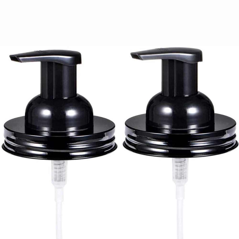 QurHapzy mason-jar-foam-pump-cover on a vanity for convenient foaming soap access