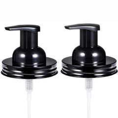 QurHapzy mason-jar-foam-pump-cover on a vanity for convenient foaming soap access
