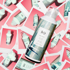 R+Co AIRCRAFT Pomade Mousse on wavy hair for defined curls with body.