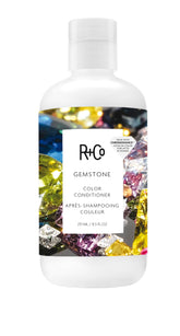 R+Co Gemstone Color Conditioner bottle front highlights color protection and vibrant shine.
