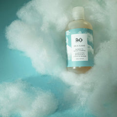 Luxe lather from R+Co On A Cloud shampoo for damaged hair.