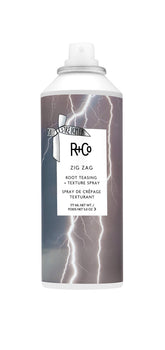 R+Co Zig Zag Root Teasing Spray bottle adds root lift with flexible texture.