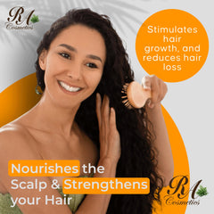 RA COSMETICS Batana Oil application on scalp demonstrates easy massaging for rejuvenation
