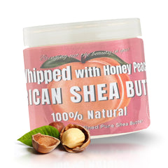 RA COSMETICS whipped-shea-butter jar closeup shows creamy moisture for skin and hair