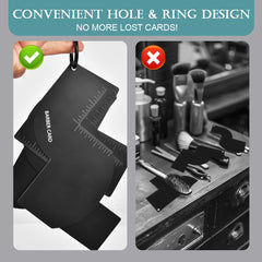 Racgrul enhancement card with storage ring demonstrates organized tool access during busy shifts.