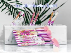 RAEEIKPHZ Sparkle Pink bristle fibers close-up highlight soft, skin-friendly fibers.