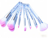 RAEEIKPHZ Travel Makeup Brush Set with glitter handle for on-the-go glamour and spill-free travel