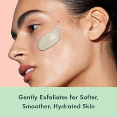 Rael Miracle Clear Clay Mask spread on skin demonstrates sheer, lightweight application