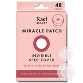 Rael pimple patches packaging shows discreet hydrocolloid care.