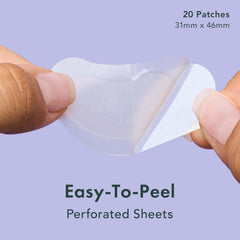 Rael Pimple Patches with tapered edges stay on all day for continuous protection.