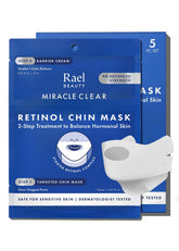Rael retinol chin mask on chin area targets blemish-prone skin.