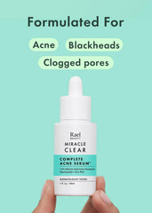 Rael Serum drop on skin illustrates hydrating, barrier-supporting properties.