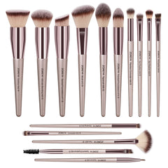 Raffaello ZOREYA 15pc makeup brush set front view for flawless foundation application