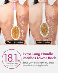 Rafow stiff-bristle side delivers deep clean and exfoliation.