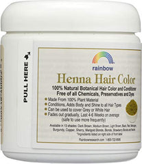 Rainbow Research Henna color swatches display Persian Sherry tone for warm color