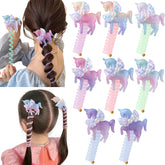 Rainbow WSK unicorn hair band blue secures a ponytail with gentle hold