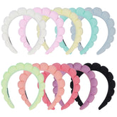 RAISEY spa headband multi-color pack for easy makeup removal and pampering