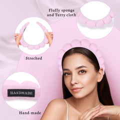 RAISEY spa headband soft stretchable fit for most head sizes