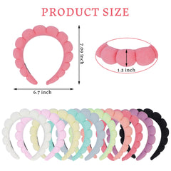 RAISEY spa headband terry cloth material provides gentle skin contact