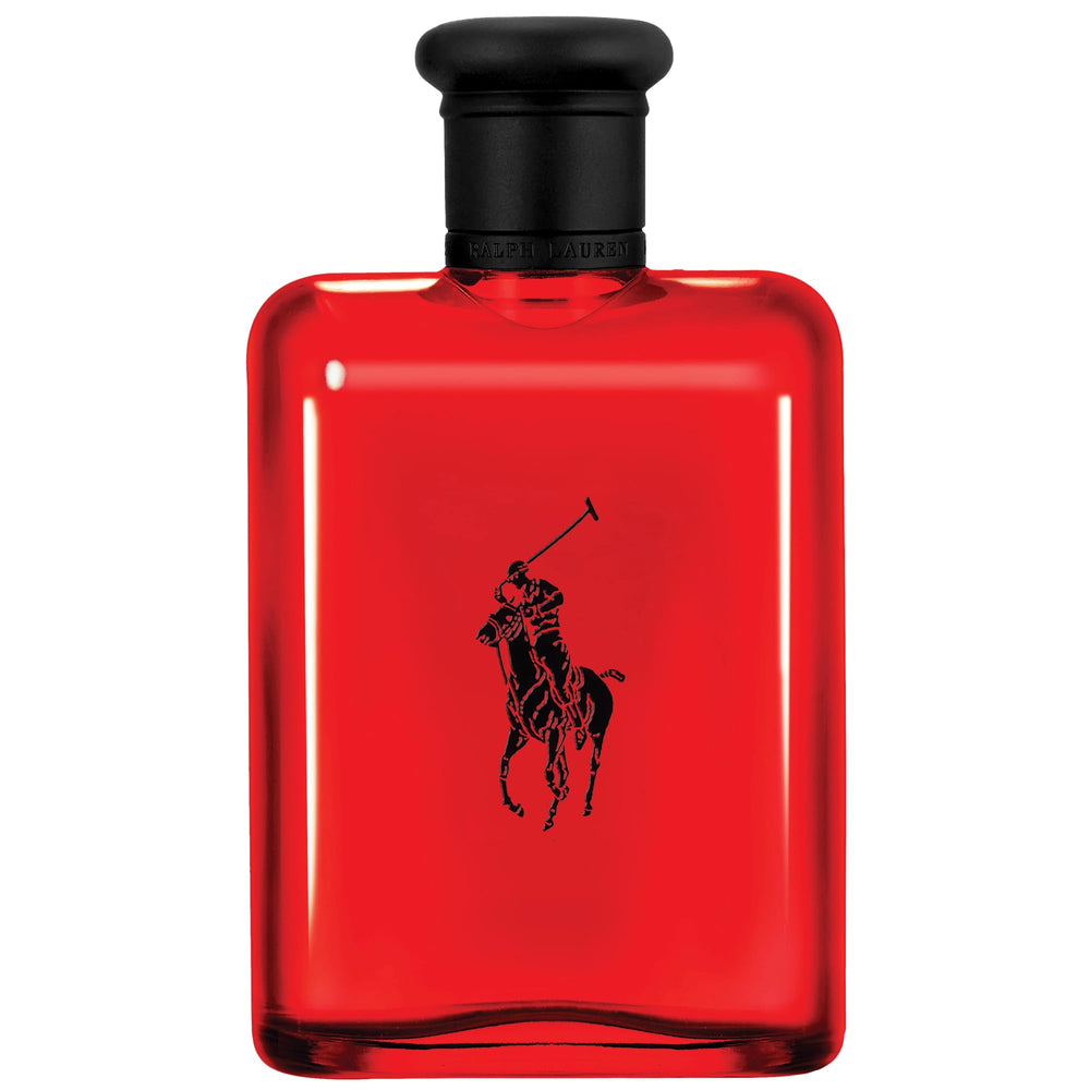 Polo Red bottle front by Ralph Lauren Fragrances showcases bold curves for confident style