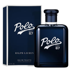 Polo 67 blue cap detail suggesting long-lasting freshness throughout the day.