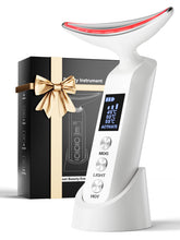 Rantxiny Face Massager with red light therapy shows a spa-like facial massage at home.