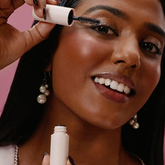 Rare Beauty Lash & Brow Essentials Set packaging highlights compact duo for on-the-go lash and brow grooming.
