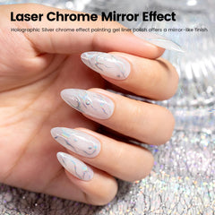 RARJSM thin-brush chrome gel liner for precise nail lines