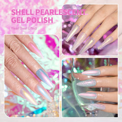 RARJSM pearl gel polish blue-green mermaid swirl—vivid shifting shade for eye-catching nails.