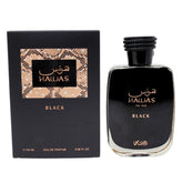 RASASI Hawas Black bottle front shows crisp citrus opening for daily confidence