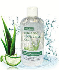 Raslok Aloe Gel being applied to hands for quick moisturization.