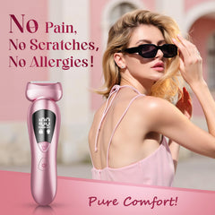 Rategist electric bikini trimmer LED display close-up for precise grooming planning.