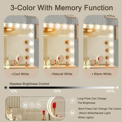 Ratsamee vanity mirror with detachable 10x magnifier for precise detail work.