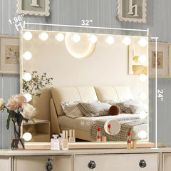 Ratsamee vanity mirror shows 3 color lights for versatile tasks.