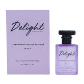 RawChemistry Delight perfume bottle closeup for night wear.