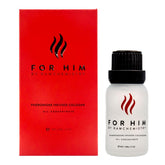 RawChemistry for Him pheromone cologne bottle suggesting confidence boost and attraction.